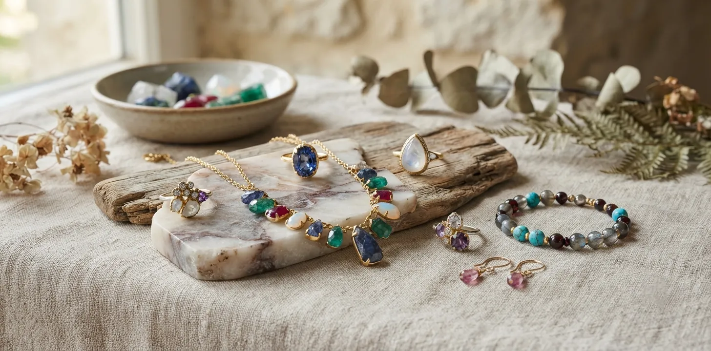 Gemstone Pendant Jewellery Collection With Natural Gemstones