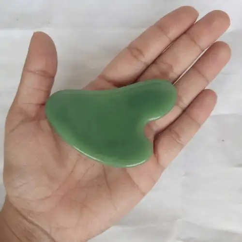 Jade Roller And Gua Sha Set With Green Stone Roller And Matching Gua Sha Tool - 2nd View